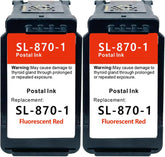 SL-870-1 XXL Fluorescent Red Ink Cartridge Compatible for PB New SendPro Mailstation Postage Meter (CSD1) - 2 Pack(18ML) 18ML